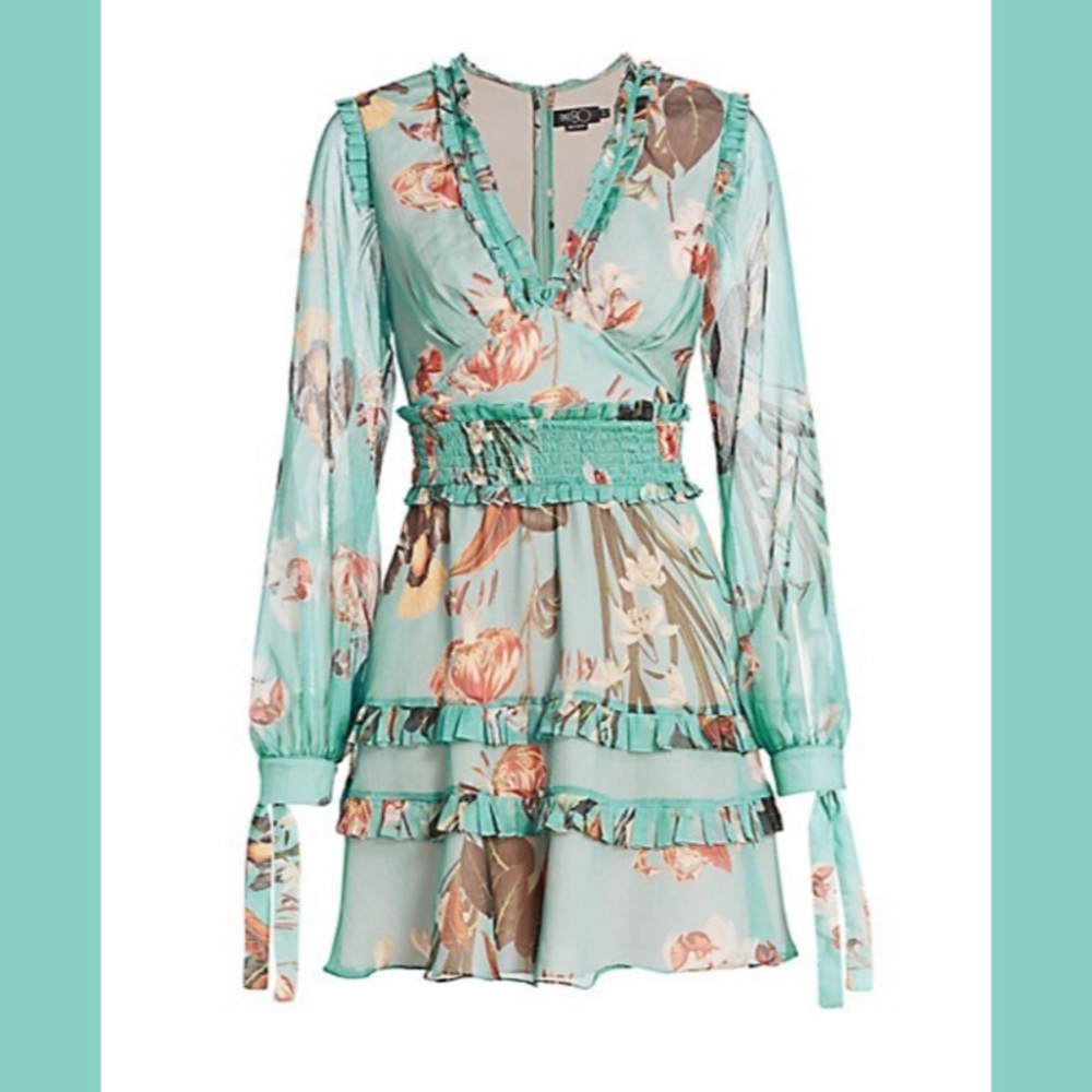 PatBO Carolina Ruffle Dress Size 8 NWT